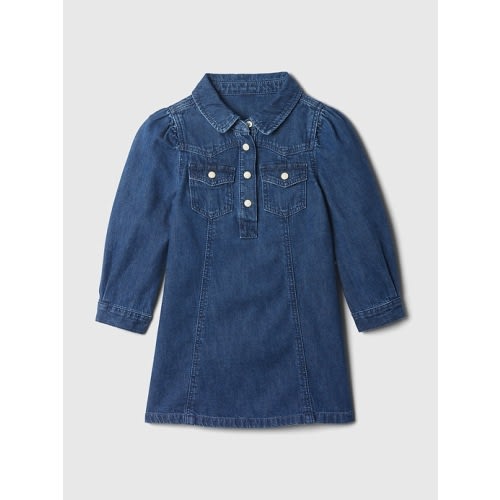 babyGap Western Denim Shirtdress in dark wash indigo