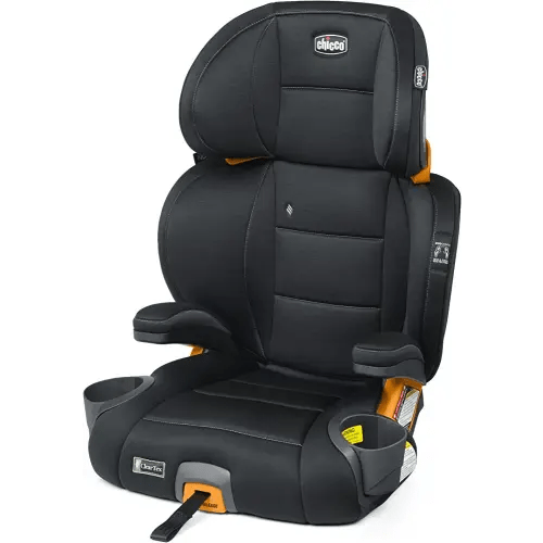 Chicco KidFit ClearTex Plus 2-in-1 Belt-Positioning Booster Car Seat, Backless and High Back Booster Seat, for Children Aged 4 Years and up and 40-100 lbs. | Obsidian/Black