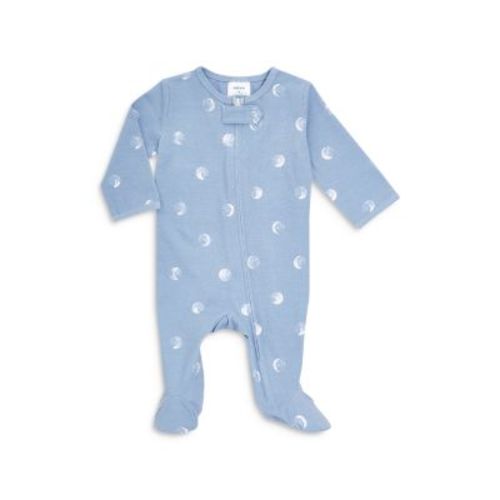 Unisex Moon Print Comfort Zip Front Footie - Baby