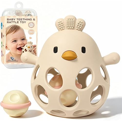 2-in-1 Baby Teether Rattle Toy
