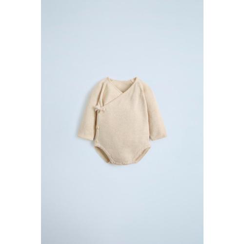 SILK COTTON KNIT BODYSUIT - Light beige | ZARA United States