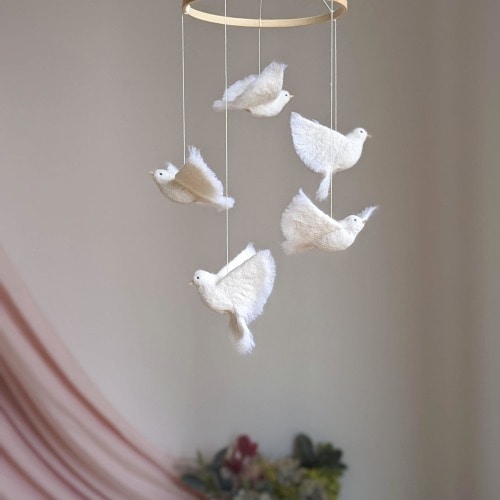 Doves baby mobile, Crib mobile dove, Doves nursery mobile, Modern baby mobile, Birds crib mobile, Baby crib mobile, Baby mobile birds