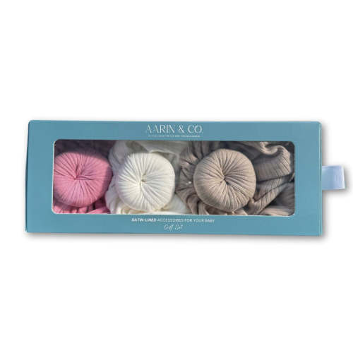 Newborn Satin Lined Adjustable Turban Gift Set