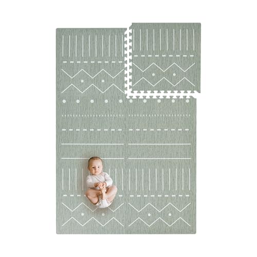 Toddlekind Playmat - Premium Foam Playmat, 4 x 6 feet, 6 Tile Extra Thick Foam Floor Puzzle Mat for Babies/Toddlers Stylish, Non-Toxic, Odorless. Perfect for Tummy Time, Crawling, and Play. Ideal for Nursery and Playroom. 0m+