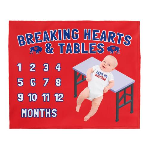 Buffalo Baby Milestone Blanket, Buffalo Football Baby Blanket, Breaking Hearts and Tables, Buffalo Baby Gift, Let's Go Buffalo, Buffalo NY