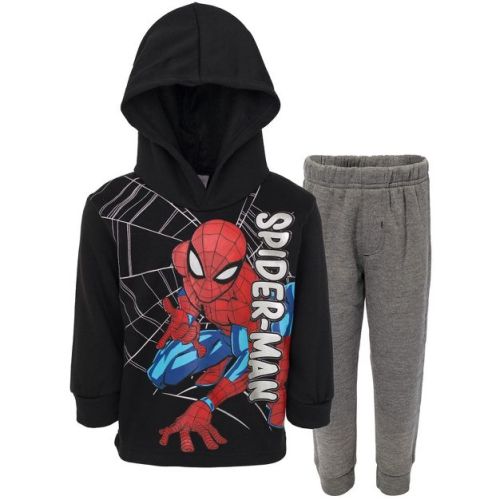 Marvel Spider-Man Little Boys Fleece Pullover Hoodie and Jogger Pants Outfit Set Blue / Gray Spiderman 6