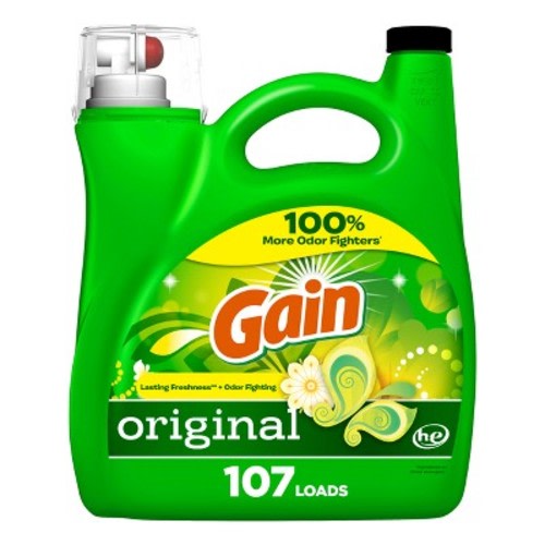 Gain + Aroma Boost Original Scent HE Compatible Liquid Laundry Detergent Soap - 154 fl oz