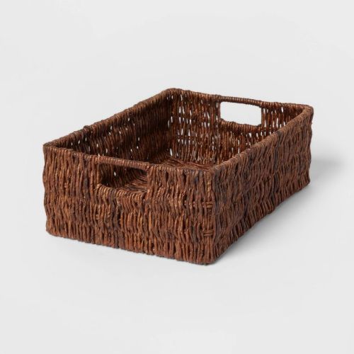 Woven Banana Bark Folio Bin - Brightroom™: Rectangle Storage Basket, Brown, Renewable Resource, 17.12"x12.2"x6.29"