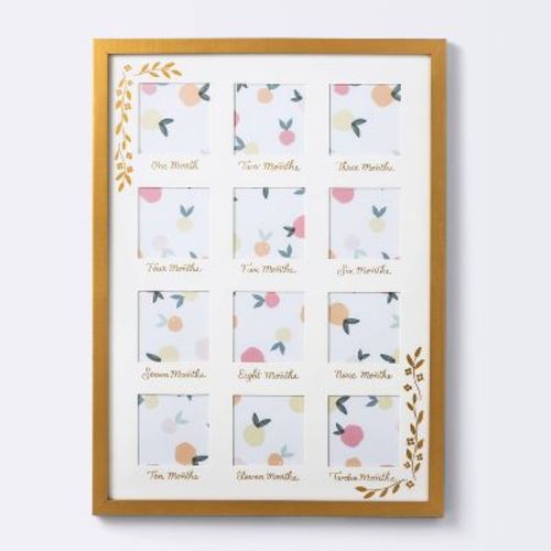 Milestone 4" X 4" Image Opening Picture Frame - Gold Floral - Cloud Island™