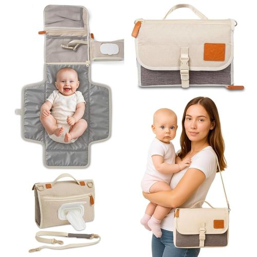 Portable Diaper Changing Pad for Baby - Extra Long 26" Baby Changing Pad with Smart Wipes Pocket - Easy to Clean, Waterproof Folding Diaper Pads - Excellent Babies Shower/Registry Gifts