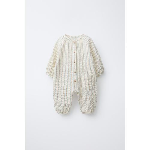 STRIPED ROMPER - Ecru | ZARA United States