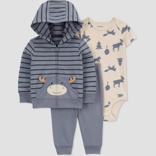 Carter's Just One You® Baby Boys' Moose Top & Bottom Set - Gray Newborn