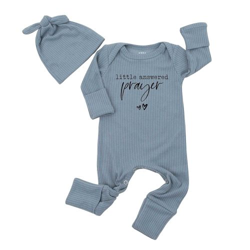 Little Answered Prayer Baby Bodysuit Announcement Romper 0-3 Months Clothes Cute Religious Infant Boys Girls Outfit