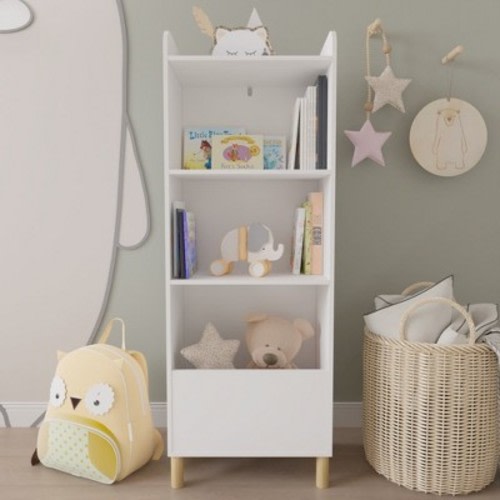Bookshelf for Kids, 4-Tier Children Bookshelf Kids Bookcase Kids Toy Storage Organizer Book Shelves for Kids Room, Playroom, Nursery