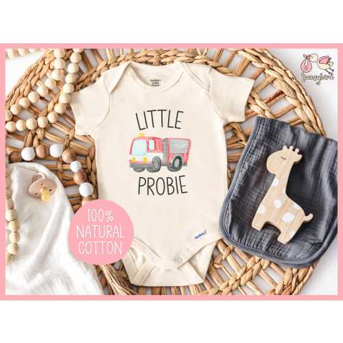 Little Probie Onesie®, Firefighter Baby Bodysuit, Wee Woo Truck Baby Romper, Firetruck Baby Onesie, Fireman Baby Shower Gift, Baby Firewoman