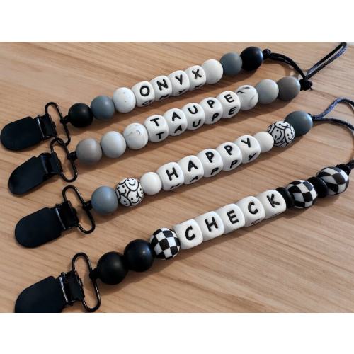 Checkered Flag Personalized Custom Pacifier Clip | Custom Baby Name | Personalized Baby Gift | Baby Shower | Newborn Gift