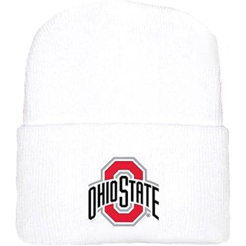 Ohio State Buckeyes Newborn Baby Knit Cap White