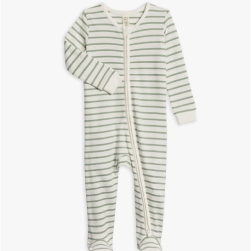 Colored Organics Baby Zip-Up Footed Sleeper with 2-Way Zipper - Newborn Organic Cotton Pajamas