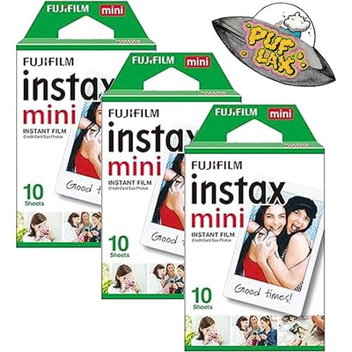 FUJIFILM Mini Instant Camera Film: 30 Shoots Total, Value Pack, (10 Sheets x 3) - Capture Memories Anytime, Anywhere - Includes UFO Sticker