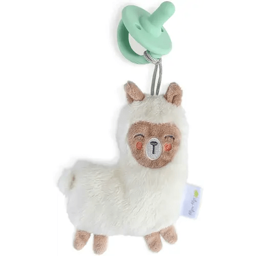 Itzy Ritzy Pacifier & Lovey Set - Includes Silicone Pacifier with Stuffed Animal Lovey - Detachable Plush Llama Pacifier Holder & Coordinating Mint Silicone Pacifier, Ideal for Ages 0 Months & Up