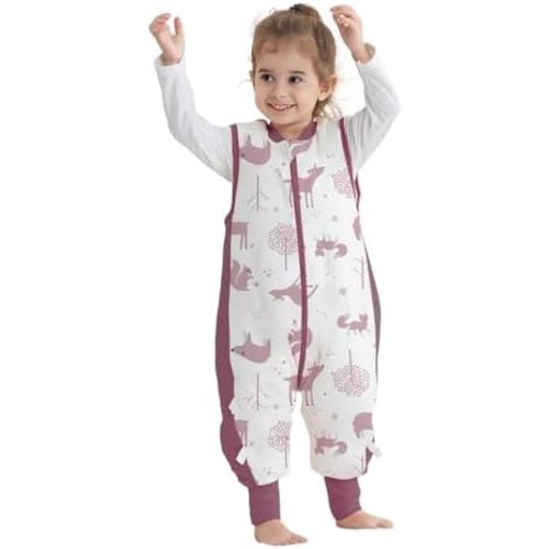 Baby Sleep Sack with Feet 2.5 TOG Wearable Blanket with Legs Sleeveless Toddler Sleeping Sack 2.5 TOG for Autumn Winter