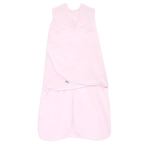 HALO Micro-Fleece Sleepsack Swaddle, 3-Way Adjustable Wearable Blanket, TOG 3.0, Soft Pink, Newborn, 0-3 Months
