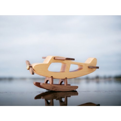 Wooden Seaplane Push Toy
