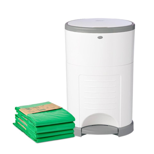 Diaper Dekor Plus Hands-Free Diaper Pail Gift Set | Just Step–Drop–Done | Doesn’t Absorb Odors | Includes 1yr of Refills | Great for Cloth Diapers | 70% Recycled Materials | EKO White
