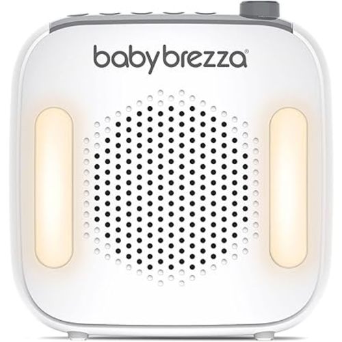 Baby Brezza Adjustable Baby Sound Machine and Night Light with 18 Sounds – Small, Portable Design for Easy Travel or Crib Use – Includes Lullaby, Nature, White Noise, Waves + More – USB Powered