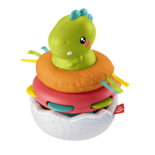 Fisher-Price Paradise Pals Wobble & Stack Dino, Educational Toddler Toy