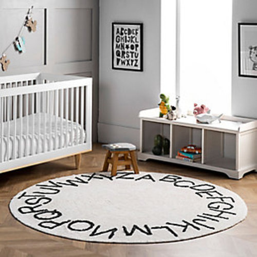 nuLOOM Kids Washable Round Alphabet Rug