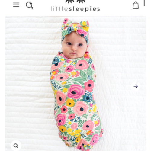 Secret Garden Swaddle & Luxe Bow Headband Set - Little Sleepies