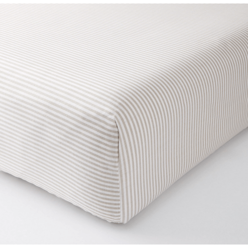 Oxford Stripe Organic Crib Fitted Sheet | Pottery Barn Kids