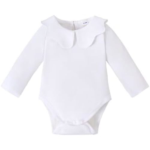 0-24M Infant Girls Ruffle Collar Bodysuit Baby Girl Casual Romper Toddler Solid Color Jumpsuit Winter Clothes