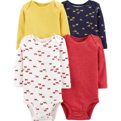 4-Pack Long-Sleeve Original Bodysuits - Multi - 3M