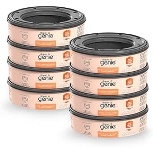 Diaper Genie Bags Refills 270 (Pack of 8) Clean Laundry Scent | Diaper Pail Refills with Max Odor Lock | Holds up to 2160 Newborn Diapers