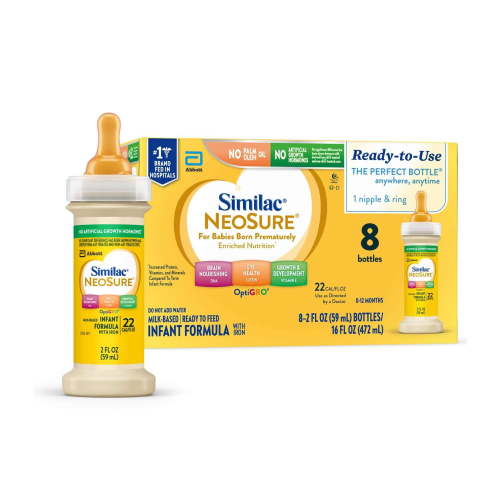 Breastfeeding backup: Similac NeoSure Premature Post-Discharge Ready-to-Feed Baby Formula, 2-fl-oz Bottle, Pack of 8