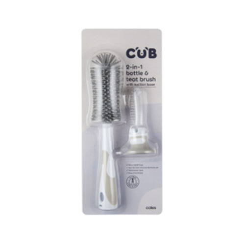 CUB 2 In 1 Bottle & Teat Brush With Silicone Base | 1 each