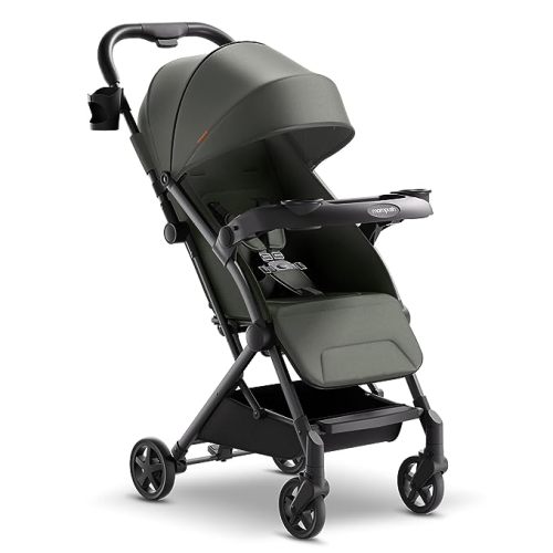 Mompush Lithe V2 Lightweight Travel Stroller Snack Tray Included, Forest