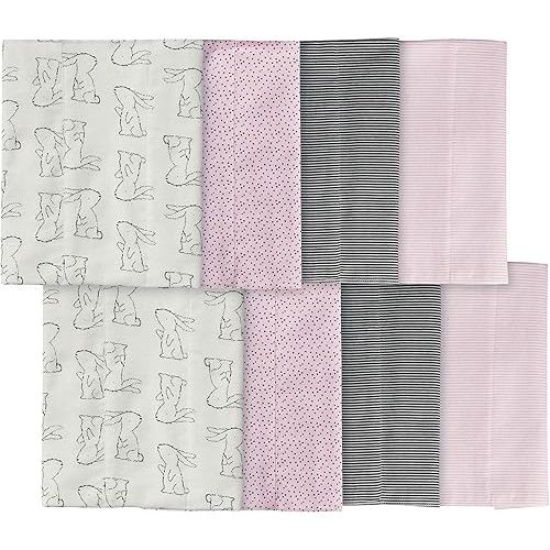 Gerber Unisex-Baby 8-Pack Cotton Flannel Burp Cloths