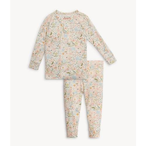 Magnetic Me® Baby Girls Floral-Printed Pajama Top & Matching Pajama Pant Set