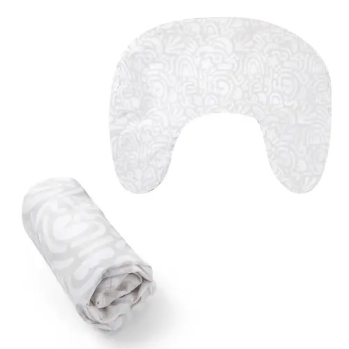 Boppy Nursing Pillow Cover, Cream Retro Squiggles, Single Cover, Easy-On Slipcover with Extra Soft 100% Polyester Microfiber Fabric for The Redesigned Nursing Pillow