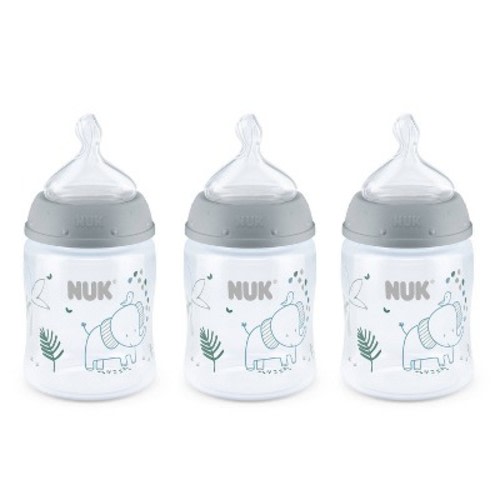 NUK 3pk Smooth Flow Bottle Safari Animals - Elephant, Size: 5oz