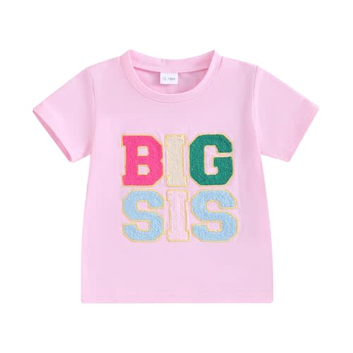 Big Sister Little Sister Matching Outfits Newborn Baby Girl Summer Clothes Short Sleeve Romper/T-shirt 0-5T
