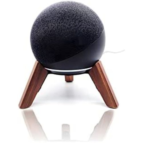 Counlisha Real Wood Stand for Echo Dots(4th Gen)(5th Gen),Tripod Accessories Protect Smart Speaker get Better Sound,Secure Stable Wooden Mount Holder for Echo Dot (Color:Walnut)