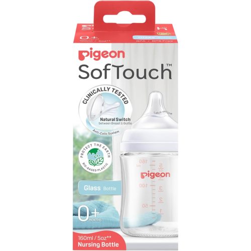 SOFTOUCH BPP Nursing Bottle Glass 160ML Logo (EN) : Amazon.com.au: Baby