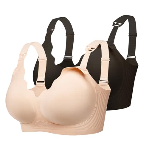 Momfree Nursing Bras for Breastfeeding, Ultra Comfort Maternity Bra with Jelly Strip Support, Buttery Soft Seamless Bralette