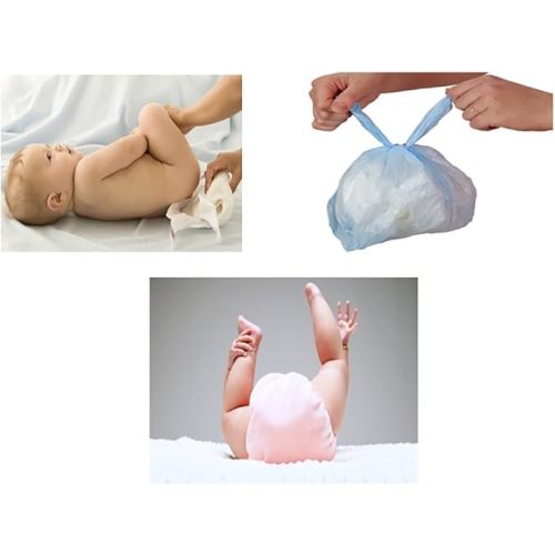 Sassy 100 Count Disposable Diaper Sacks, Powder Scented