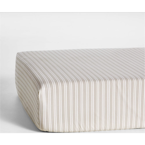 Frenchie Natural Taupe Organic Cotton Baby Crib Fitted Sheet by Leanne Ford