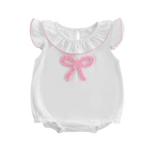 Baby Girl Vintage Pink Bow Romper – The Trendy Toddlers